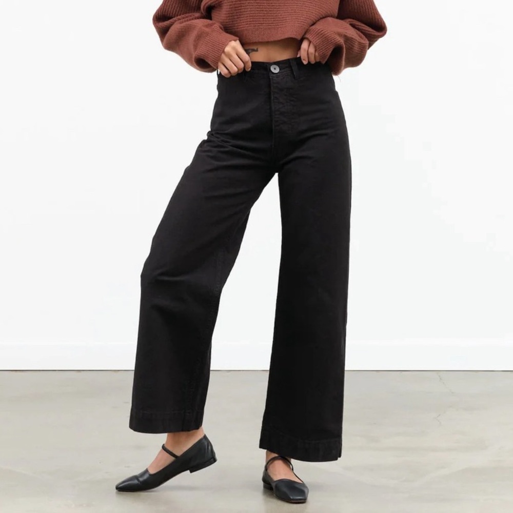 Jesse Kamm Sailor Pants, Black Wide-Leg Pants, Size 2